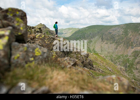 The trail to The Old Man of Coniston in the Lake District National Park, Cumbria, England, UK Stock Photo