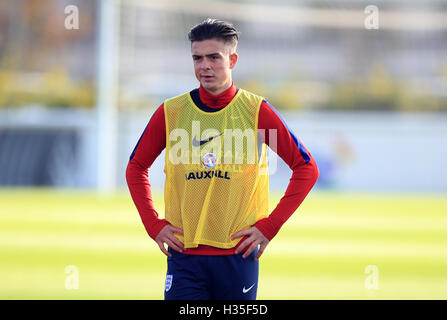 England U21's Jack Grealish during the training session at ...