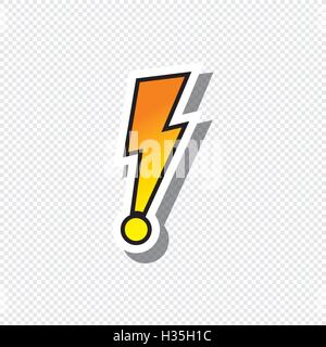 exclamation mark text sticker Stock Vector