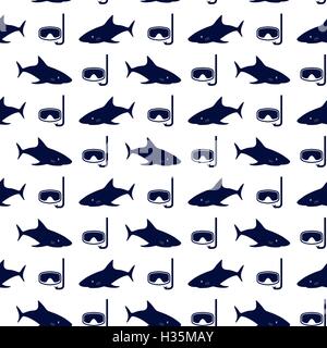 Nautical seamless background, vector illustration. Stock Vector