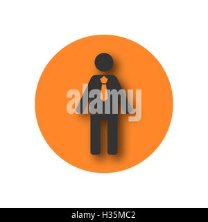 Round icon biznessmen, vector illustration. Stock Vector