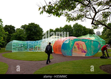 The 2015 Serpentine Pavilion in Kensignton Gardens, London, UK, by SelgasCano. Stock Photo