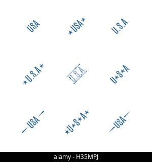 USA grunge stamps, vector illustration. Stock Vector