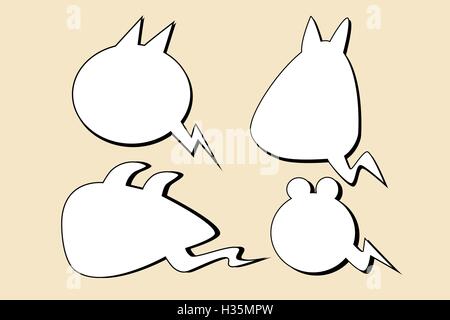 set of comic bubbles Halloween monsters Stock Vector