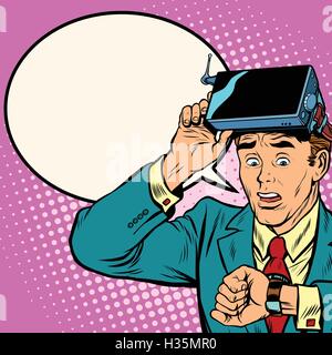 Too much time in virtual reality Stock Vector