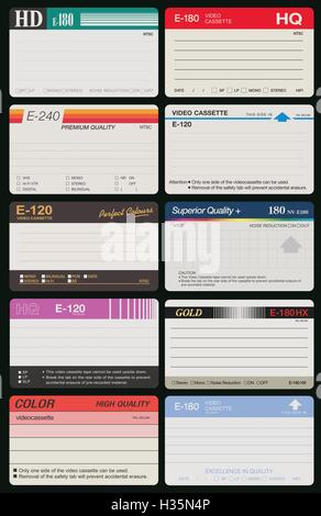 Analog Video Home System Vhs Tape Over White Background Stock Photo 87373894 Alamy Vhs Label Template