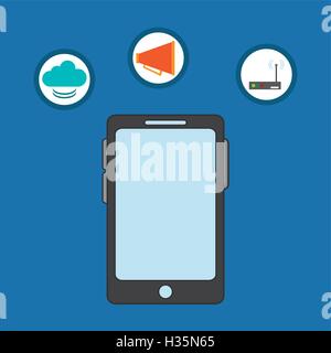 virtual security system icons image Stock Vector