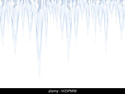 icicles as a sign of cold winter hanging down Stock Vector