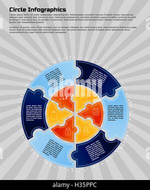 Modern infographics six circle process template Stock Vector Image ...