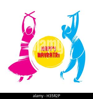 happy navrati festival celebration greeting Stock Vector