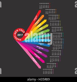 Creative New Year calender for 2017 Stock Vector