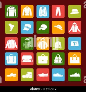 men's clothes and accessories icons Stock Vector