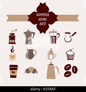Coffee icons hand-drawing - Illustration Stock Vector