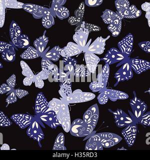 pattern of collection  butterflies Stock Vector