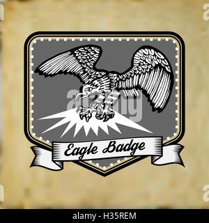 Old style Eagle badge Stock Vector