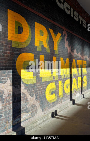 "Dry Climate Cigar" wall ad, Aspen, Colorado USA Stock Photo