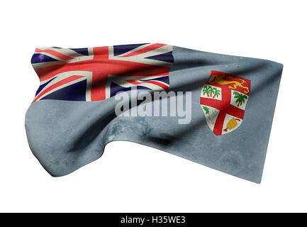 3d rendering of an old Republic of Fiji flag waving Stock Photo