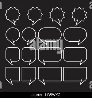 [EPS10] white line speech bubbles set vector illustration Stock Vector