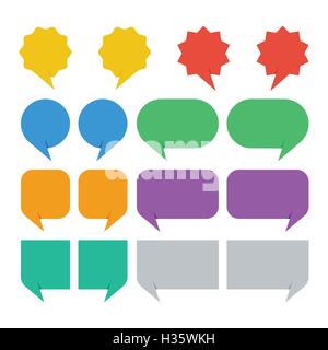 Set of colorful dialog speech bubbles sign icons on transparent ...