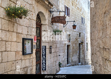 small alley in Mdina, Malta Stock Photo