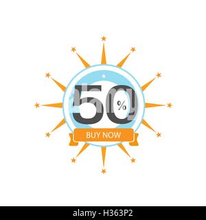 Fifty symbol, years, anniversary logo, discount Stock Vector