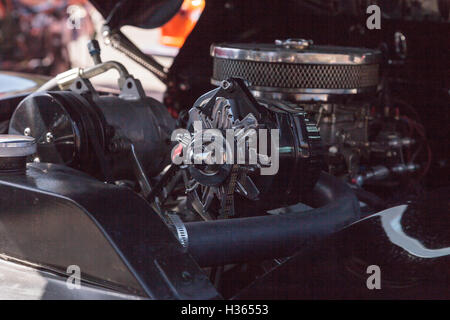 Laguna Beach, CA, USA - October 2, 2016: Black 1940 Ford Deluxe Sedan owned by Rob Stinson and displayed at the Rotary Club of L Stock Photo