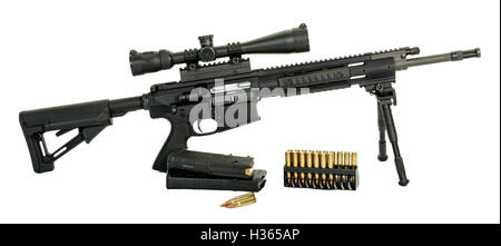 Semi automatic weapon on an isolated background Stock Photo