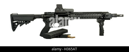 Semi automatic weapon on an isolated background Stock Photo