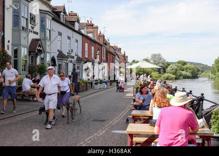 Town views and local garden images of Worcestershire town Bewdley. From along the embankment and views from the bridge crossing. Stock Photo