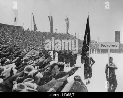 Opening ceremony of the IV Olympic Winter Games in Garmisch-Partenkirchen, 1936 Stock Photo