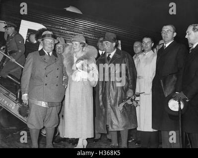 Hermann and Emmy Goering with Gyula Gombos in Berlin, 1935 Stock Photo