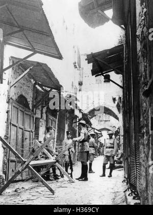 British security forces in the Old City of Jerusalem, 1936 Stock Photo
