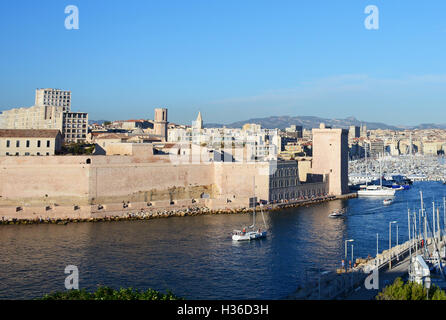 The entry of Old Port Marseille Stock Photo