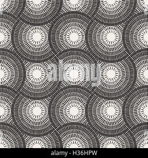 Vector Seamless Black and White Mosaic Pavement Pattern Stock Vector