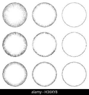 Sketch circle design element set Stock Vector