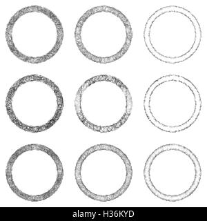 Sketch ring design element set Stock Vector
