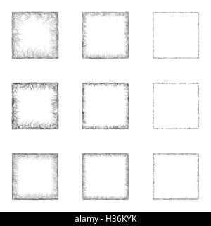 Sketch square design element set Stock Vector