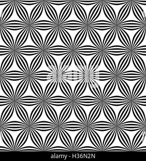 Seamless hexagonal curved line pattern Stock Vector