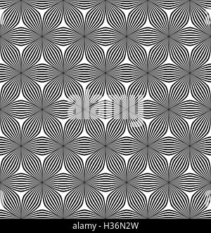 Seamless hexagonal curved line pattern Stock Vector