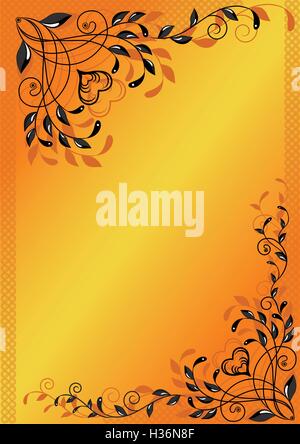 hearts and sprig Stock Vector