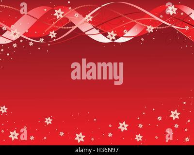 ribbons and flowers on red Stock Vector