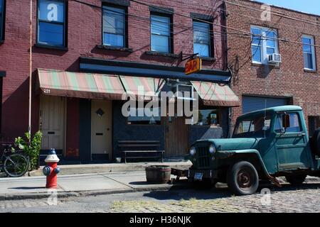 Sunny's Bar entrance in Red Hook on August 30th, 2016 in New York City, New York. Stock Photo