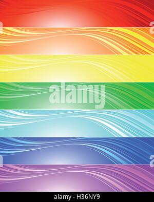 Set of bright technical banners with waves Stock Vector