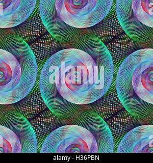 Seamless digital art spiral fractal pattern Stock Vector