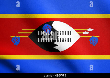 Swazi national official flag. Patriotic symbol, banner, element, background. Accurate dimensions. Correct size, colors. Stock Photo