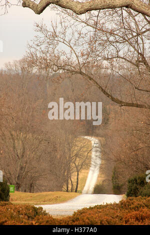 Country road in rural Virginia, USA, in early winter Stock Photo