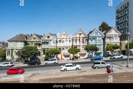 Painted ladies, San Francisco, California, United States of America, North America Stock Photo