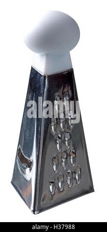 Mini grater including clipping path isolated over white background. The image is in full focus, front to back. Stock Photo