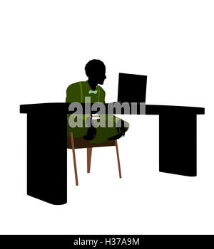 African American Male Business Silhouette Stock Photo