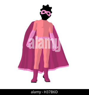 African American Super Hero Girl Illustration Silhouette Stock Photo